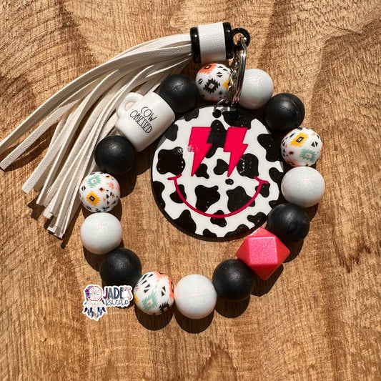 Cow Obsessed Keychain Bracelet