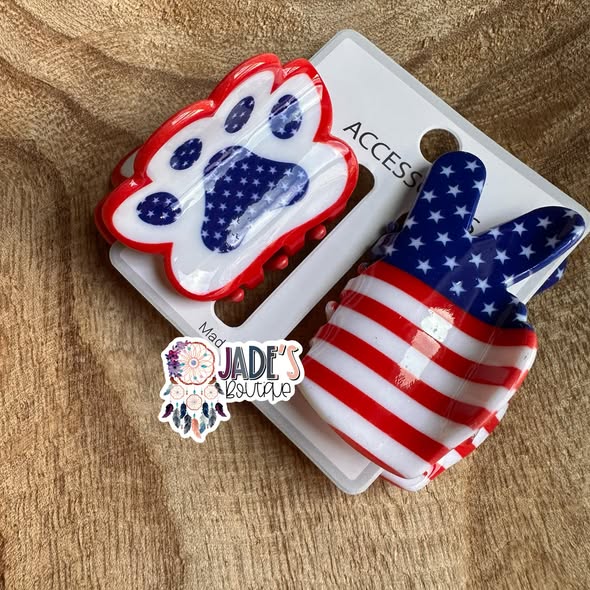 Paw/Peace Americana Hair Clip