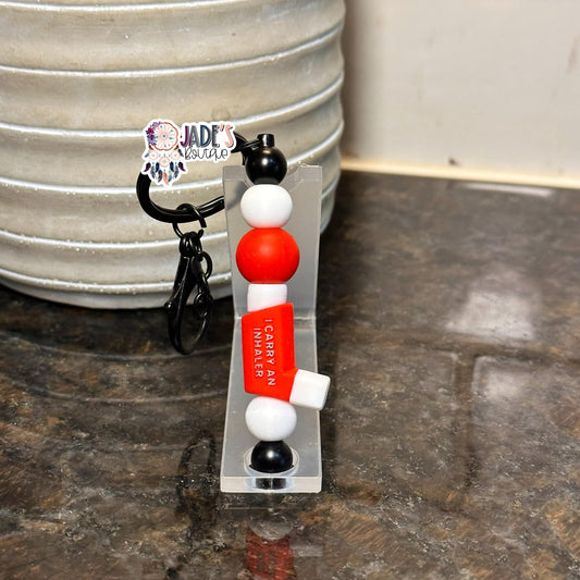 I Carry An Inhaler - Red Custom Keychain