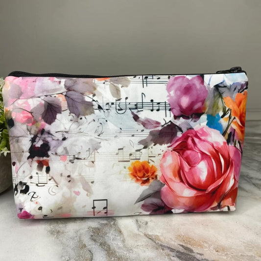 Floral Music Notes Pouch