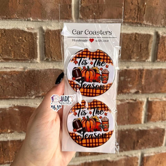 Ceramic Car Coasters - Tis The Season
