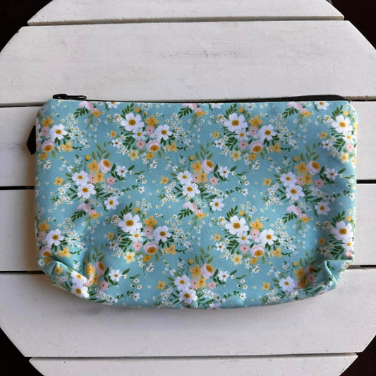 Blue Spring Floral Pouch