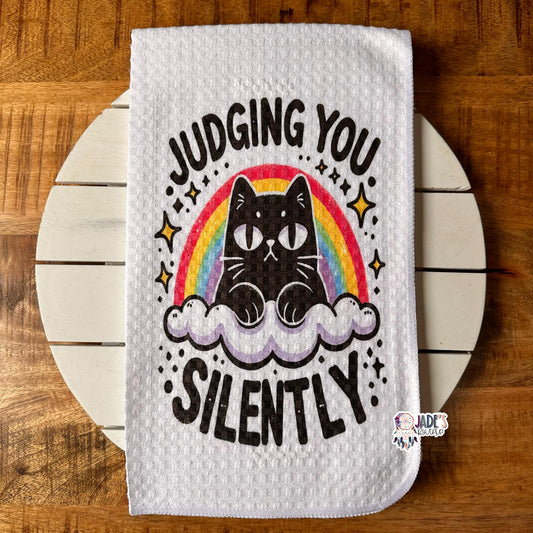 Judging You Silently Tea Towel