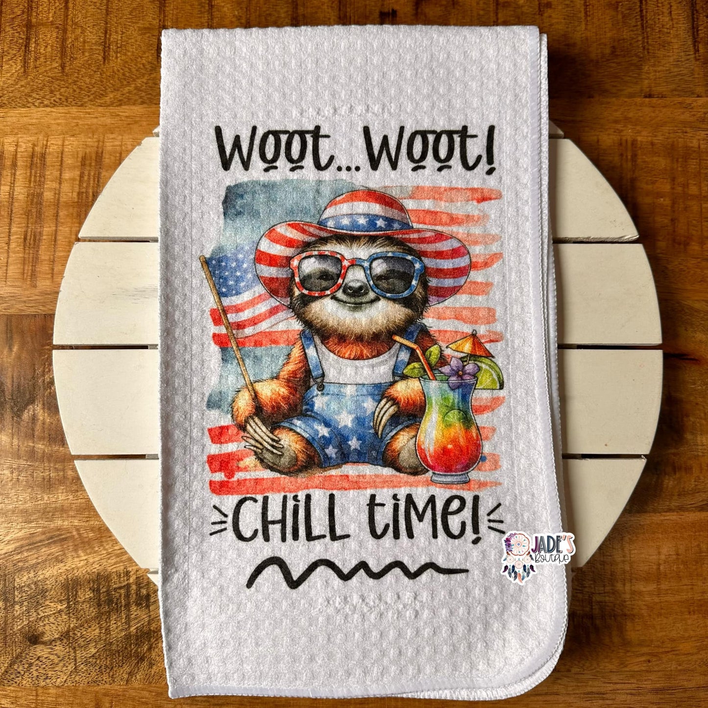 Woot Woot Chill Time Tea Towel