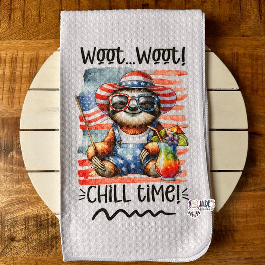 Woot Woot Chill Time Tea Towel