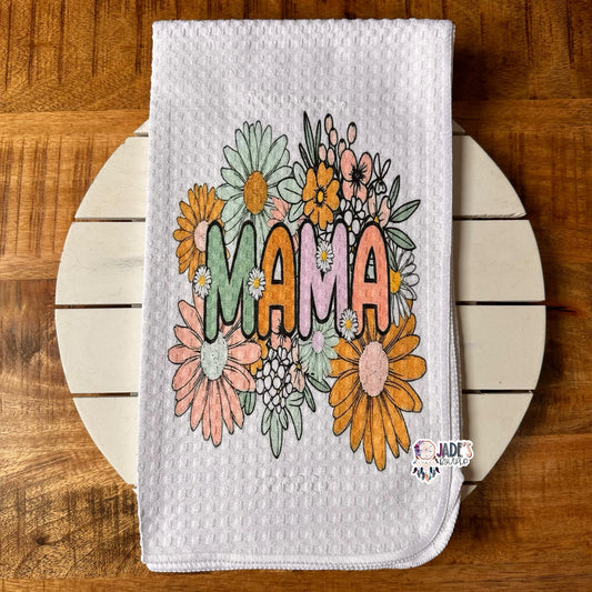 Mama Floral Tea Towel