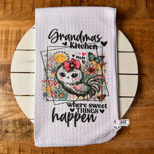 Grandmas Kitchen Where Sweet Things Happen Tea Towel