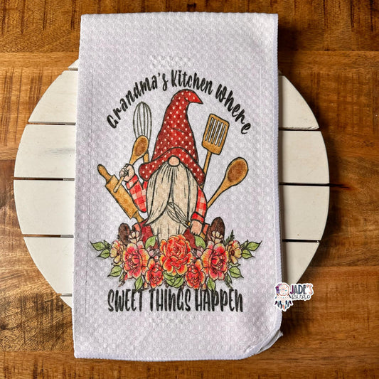Grandma's Kitchen Where Sweet Things Happen Tea Towel