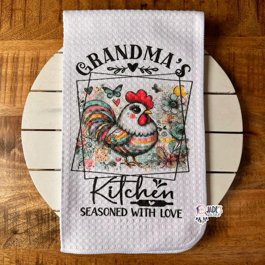 Grandma's Kitchen Seasoned With Love Tea Towel