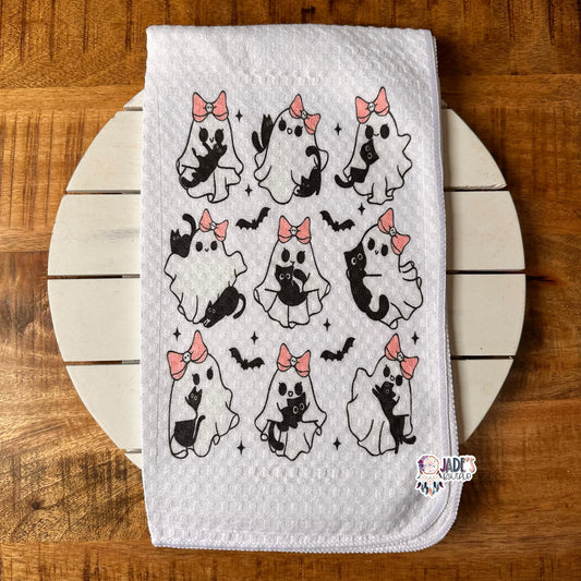 Ghost Cat Tea Towel