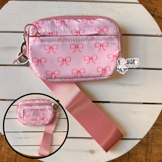Pink Bow Wristlet Wallet