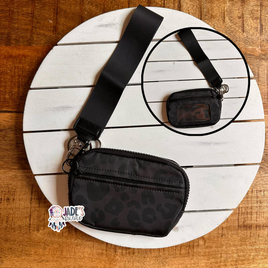 Black Cheetah Wristlet Wallet