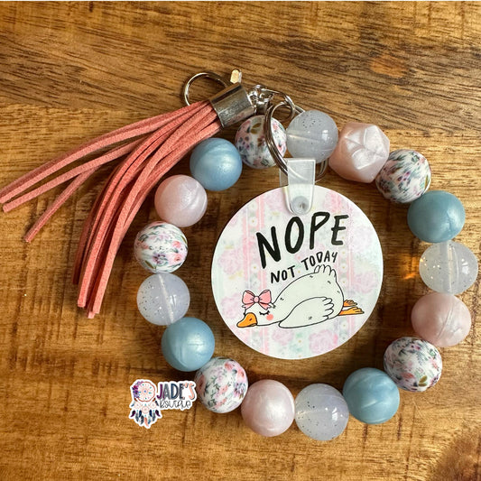 Nope Not Today Keychain Bracelet