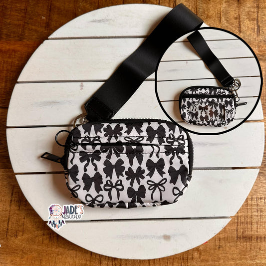 Black Bows Wristlet Wallet