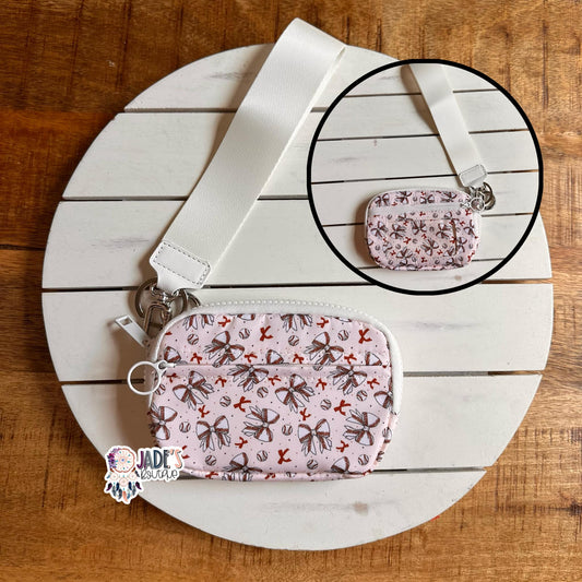 Baseball Bows Wristlet Wallet