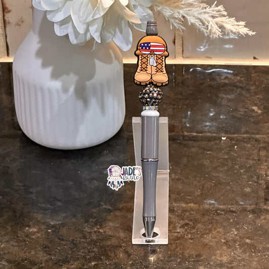Tan Americana Boots Bling Pen