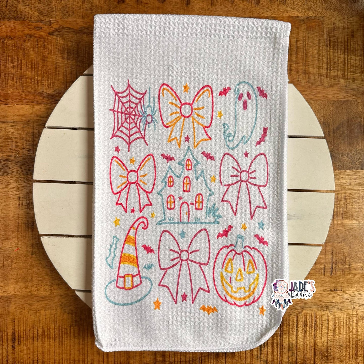 Neon Spooky Tea Towel