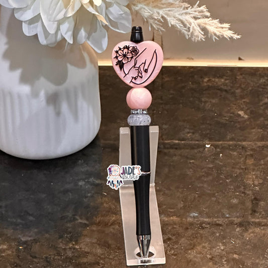 Mom + Mini Pink Heart Pen