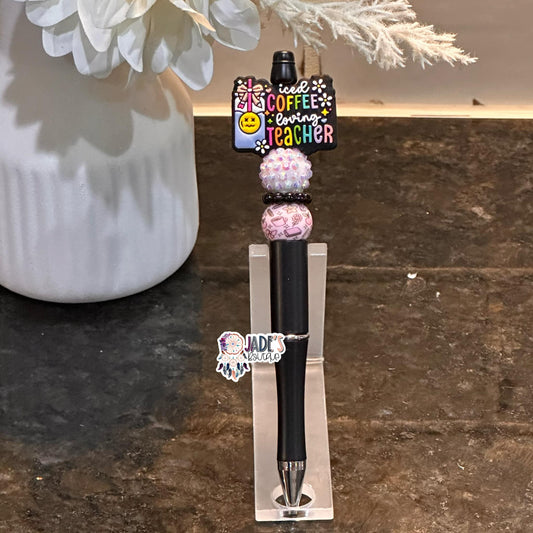 Iced Coffee Loving Teacher Pen