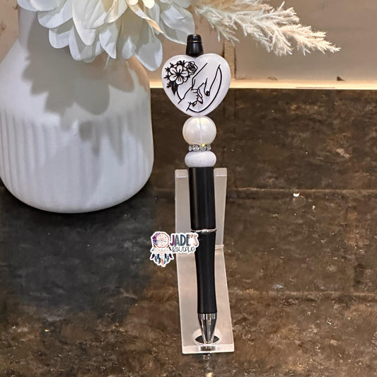 Mom + Mini Pearl Heart Pen