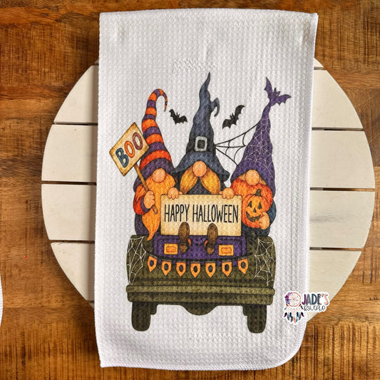 Happy Halloween Gnome Tea Towel