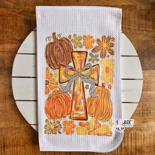 Pumpkin Cross Tea Towel