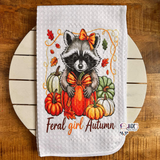 Feral Girl Autumn Tea Towel