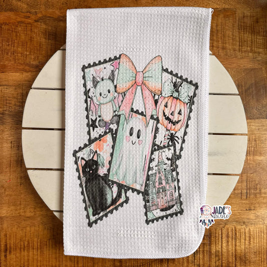 Spooky Pastel Postage Tea Towel