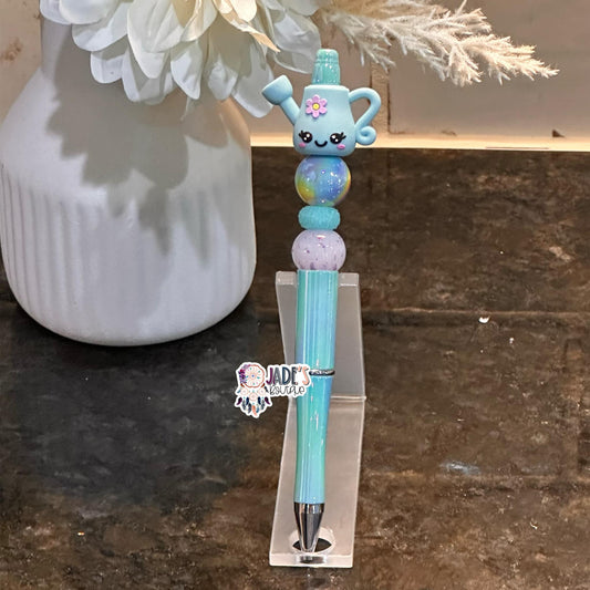 Blue Flower Watering Can Pen