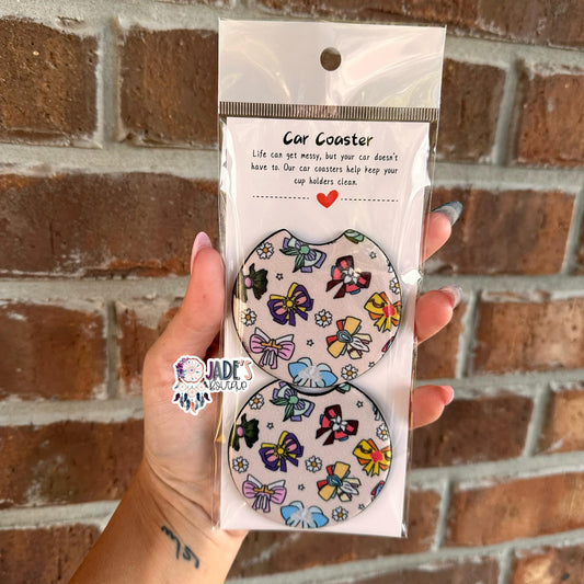 Magical Bows Car Coasters