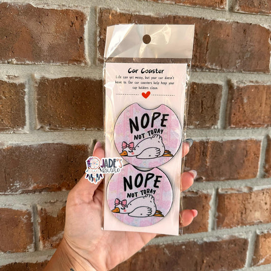 Nope Not Today Car Coasters