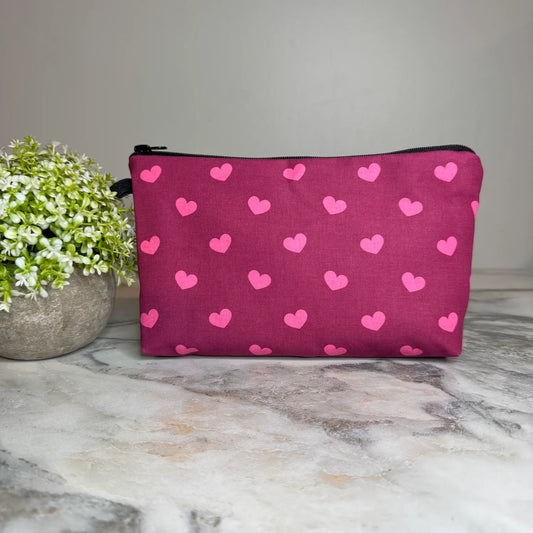Heart, Maroon Dark Pink Pouch