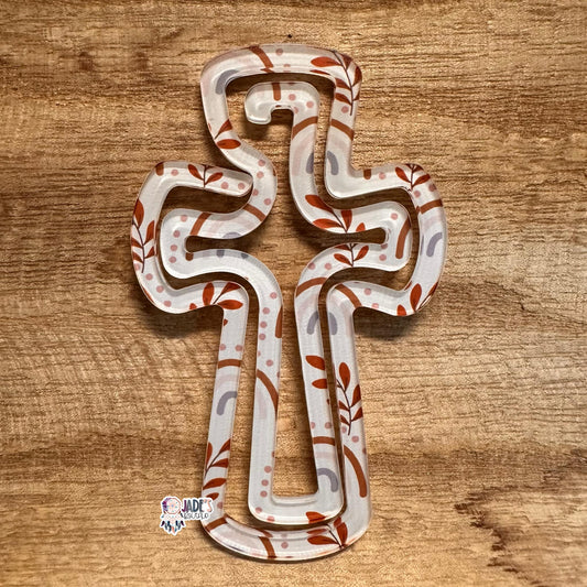 Boho Rainbow Jumbo Cross Paper Clip