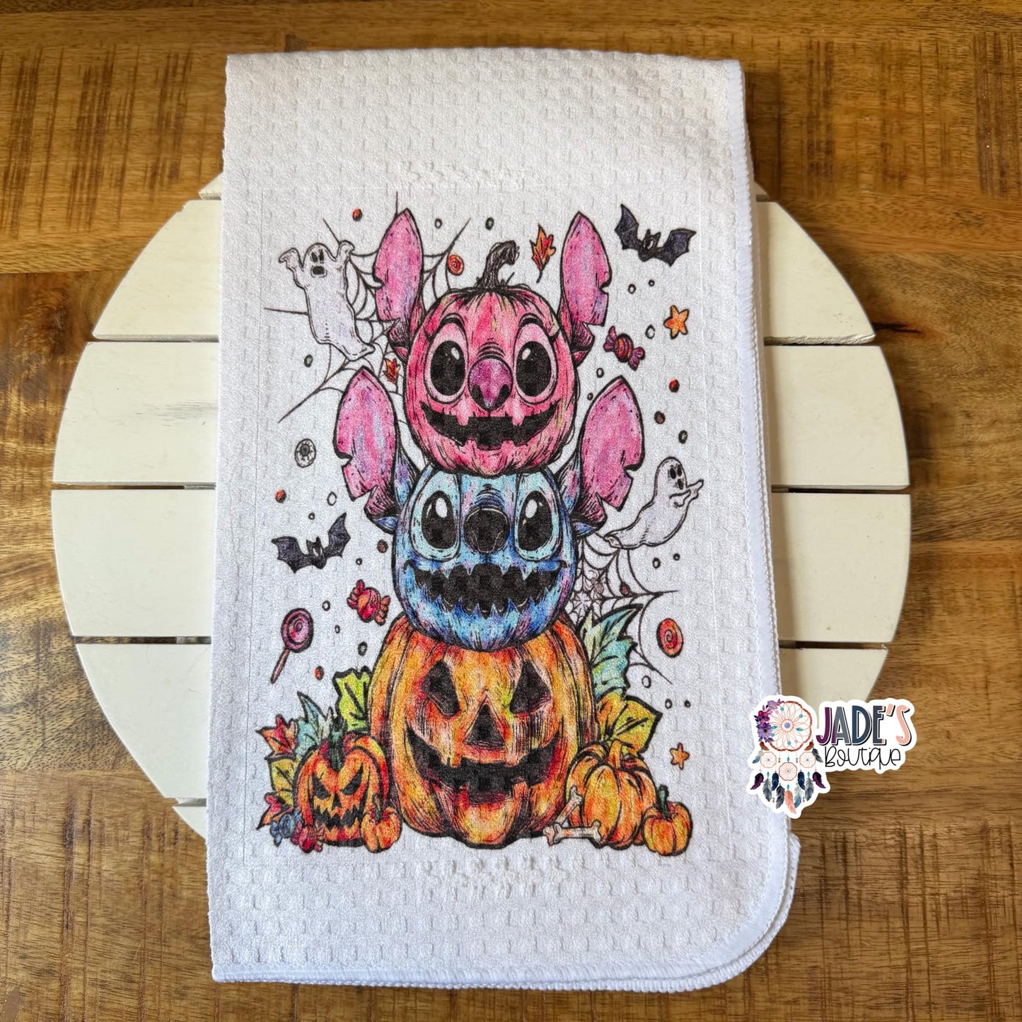 Alien Pumpkin Stack Tea Towel