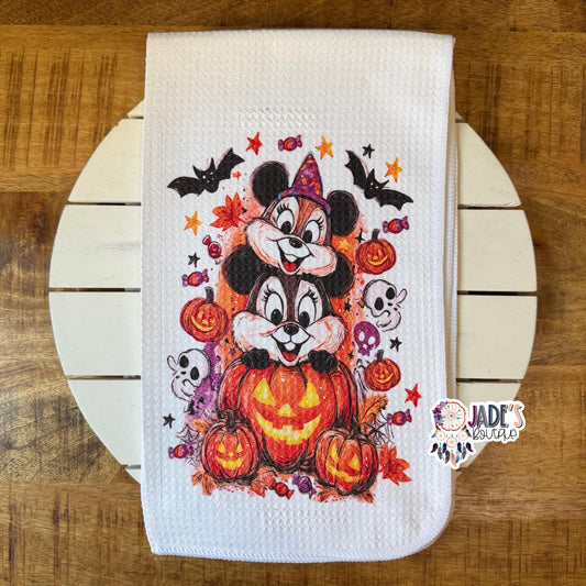 Chipmunk Pumpkin Tea Towel