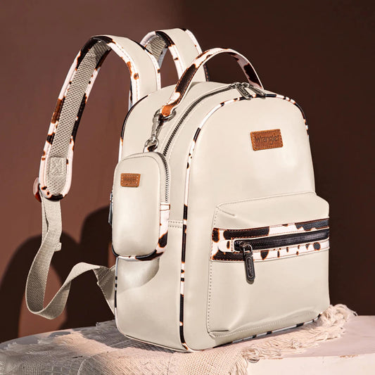 Cow Print Backpack (Tan) - Exclusive!