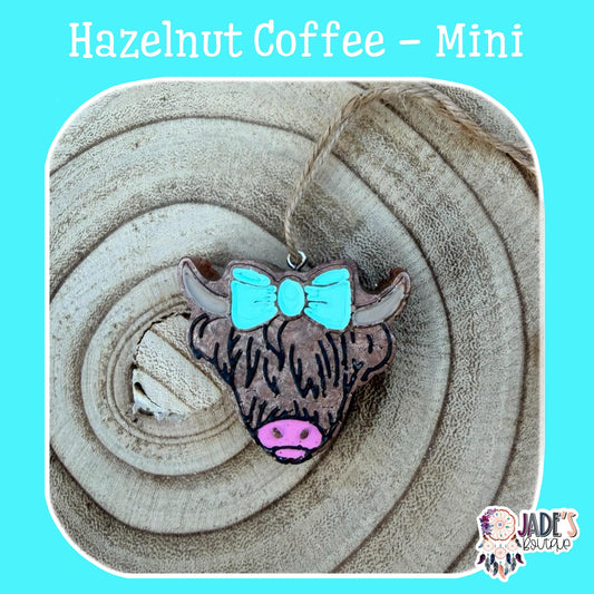 Turquoise Highland Cow Mini - Scent Hazelnut Coffee