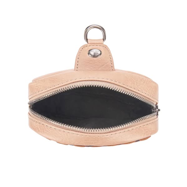 TRINITY RANCH GENUINE HAIR-ON COWHIDE TOOLED FRINGE SLING BAG