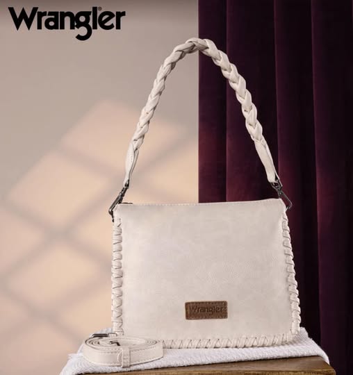 Whipstitch Braided Strap Hobo/Crossbody Bag