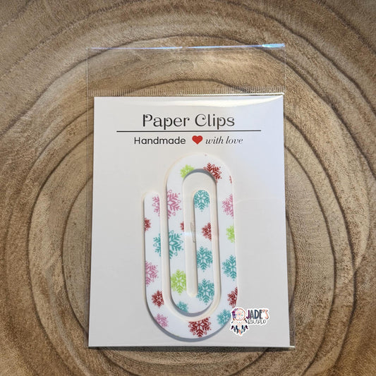 Multi Color Snowflake Jumbo Paper Clip