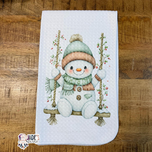 Snowman Swing Tea Towel
