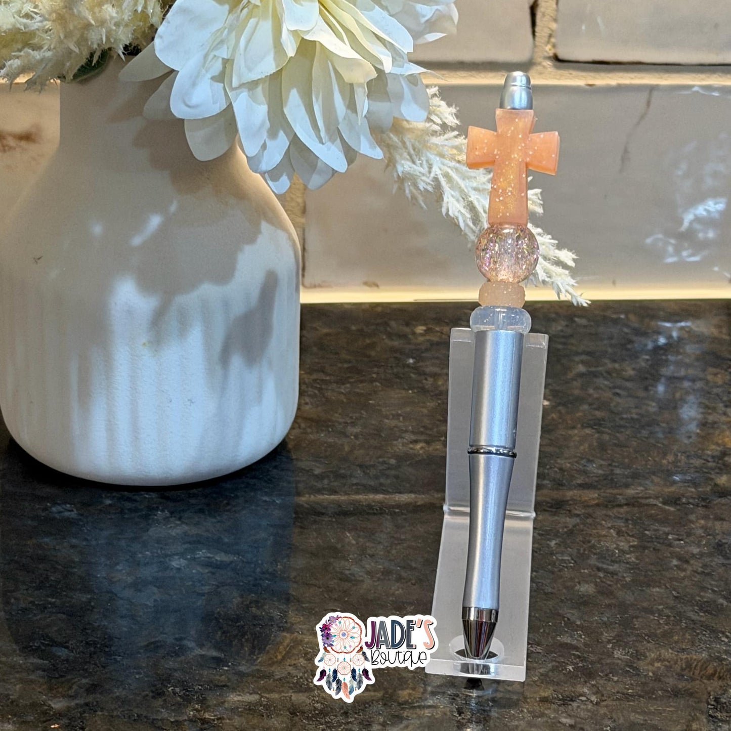Gold Glitter Cross Pen