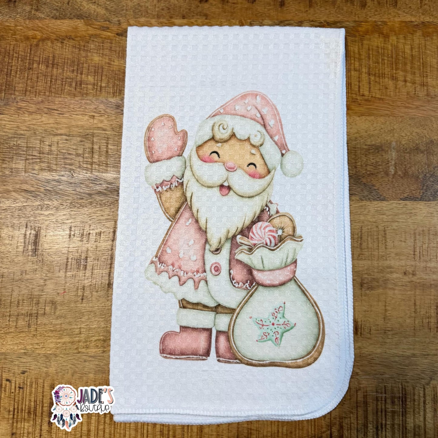 Gingerbread Santa Tea Towel