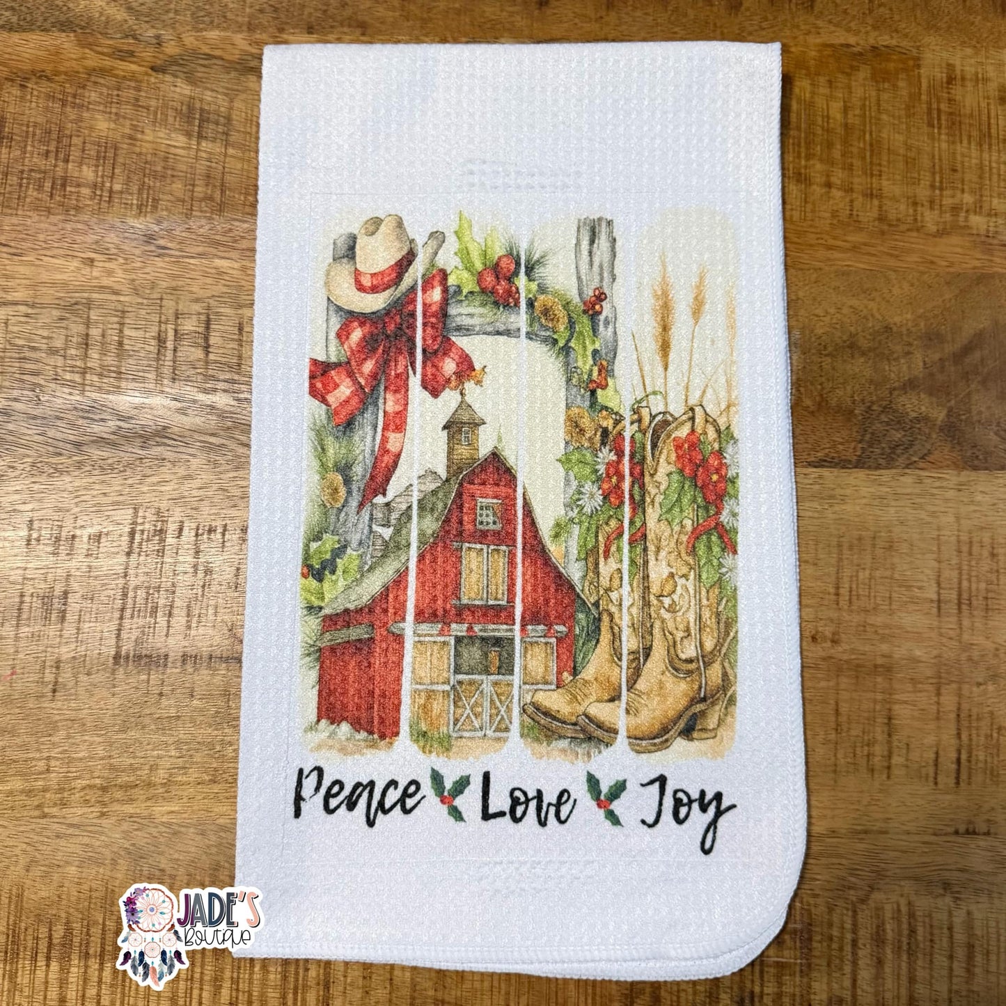 Peace Love Joy Tea Towel