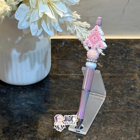 Pink Aztec Tree Pen