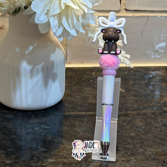 3D Hippo Bow Pen