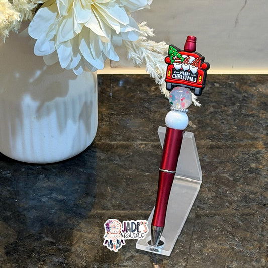 Merry Christmas Truck Pen - Red