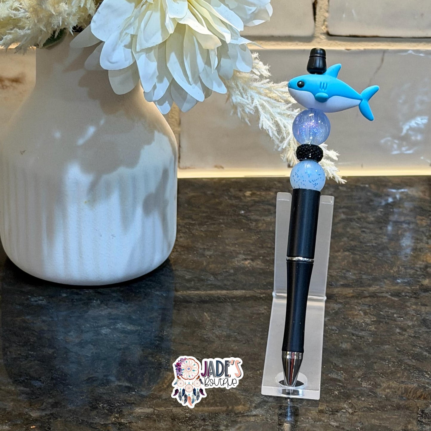 3D Blue Shark Pen