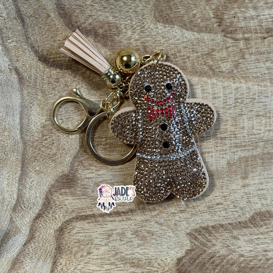 Gingerbread Rhinestone Keychain/Bag Charm