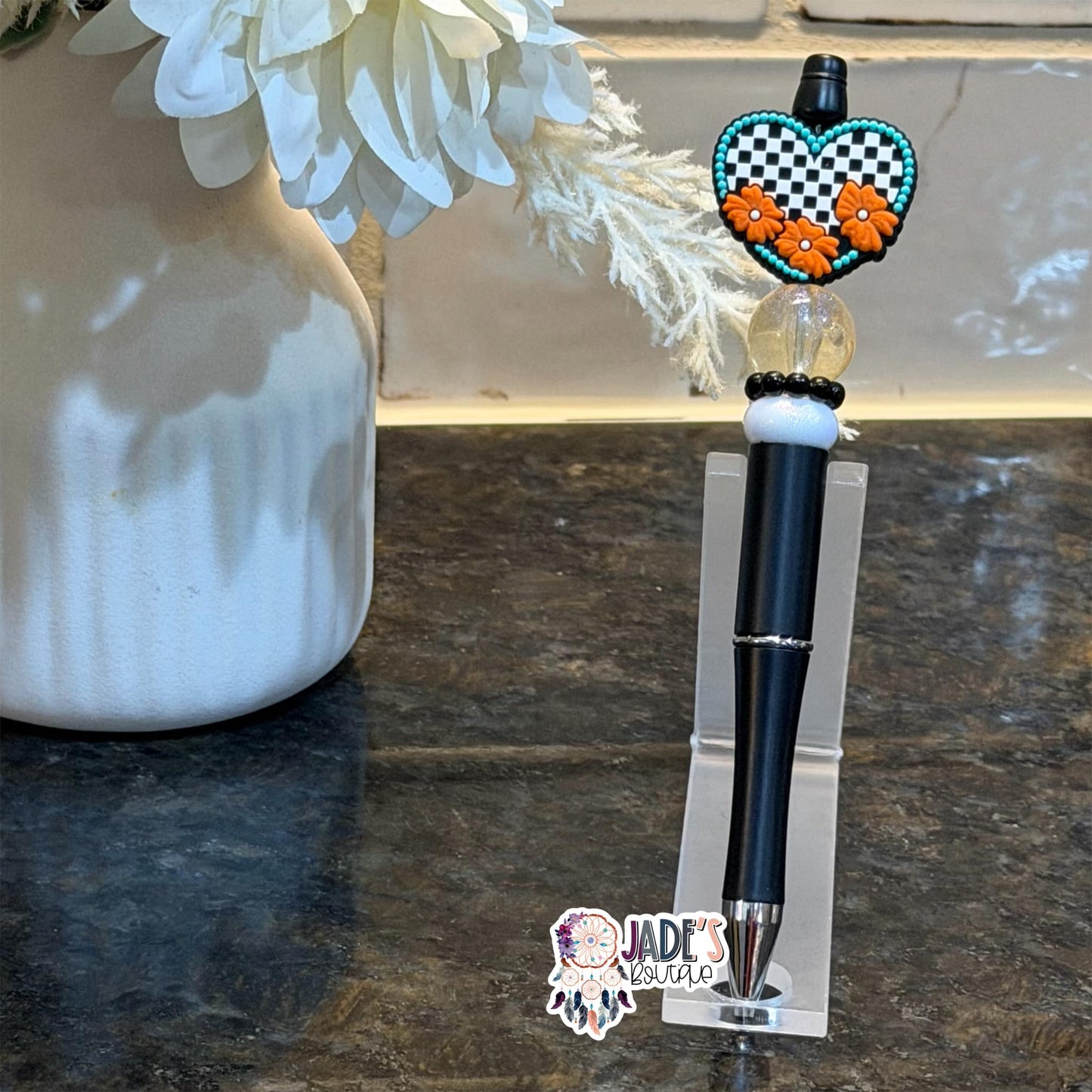 Heart Checkered Pen